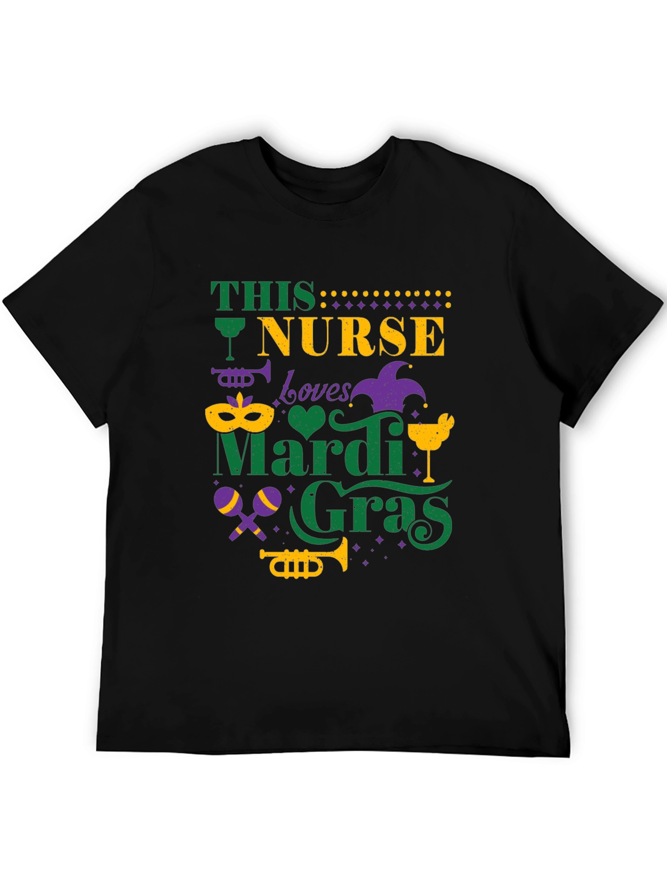 Nurse Loves Mardi Gras T-Shirt - Fun Festive Tee