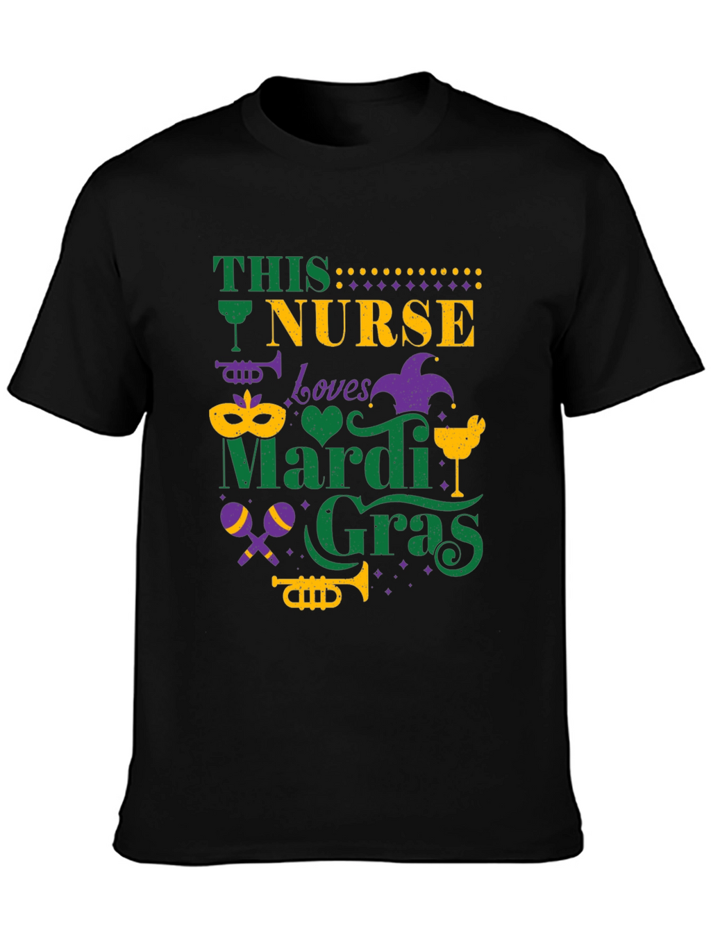 Nurse Loves Mardi Gras T-Shirt - Fun Festive Tee