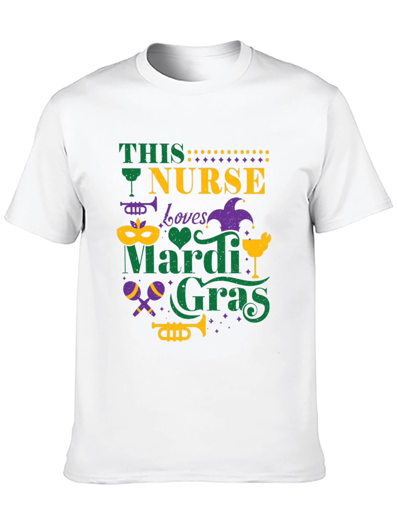 Nurse Loves Mardi Gras T-Shirt - Fun Festive Tee