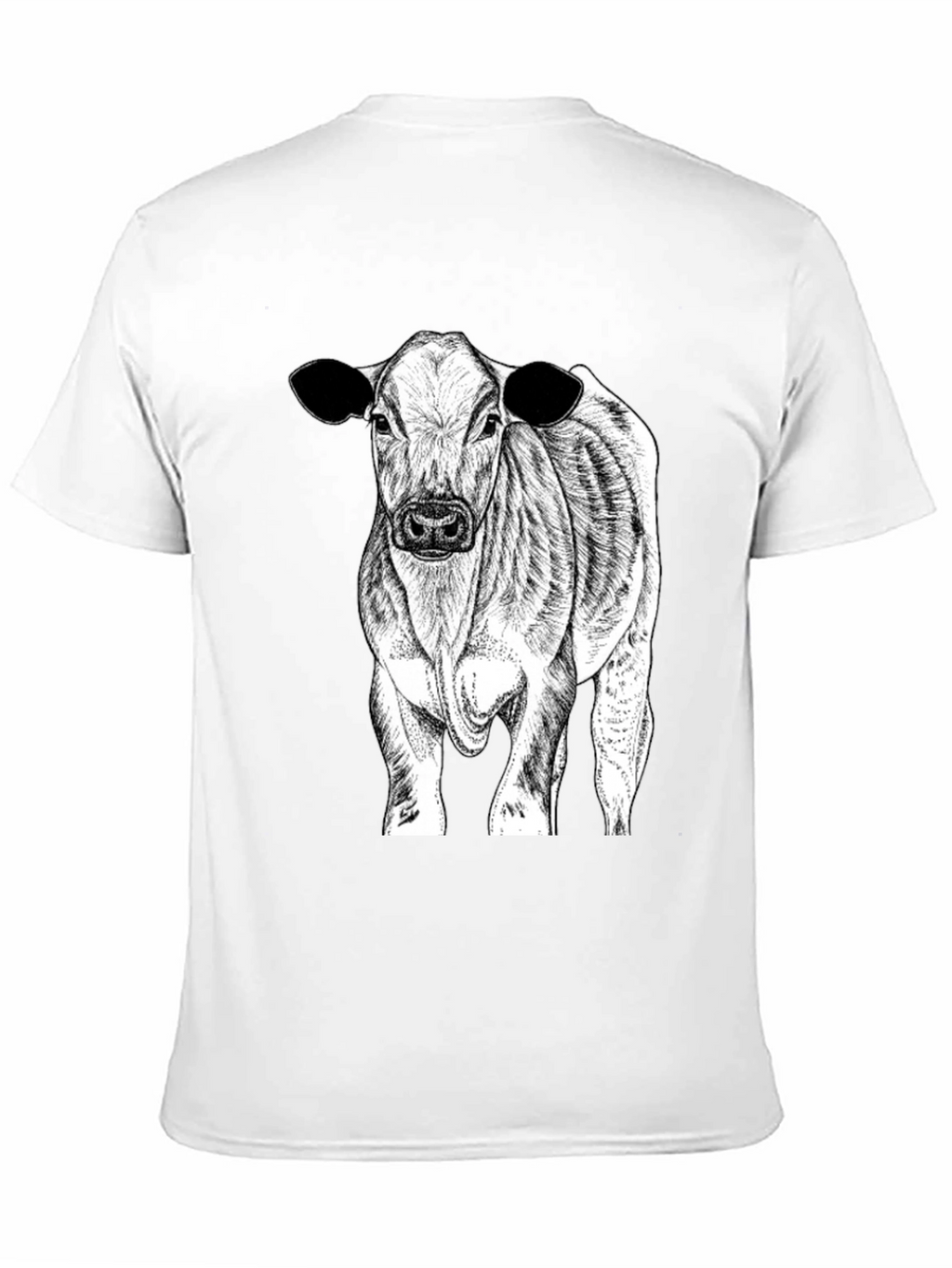 Cow Graphic Tee - Black Cotton Blend