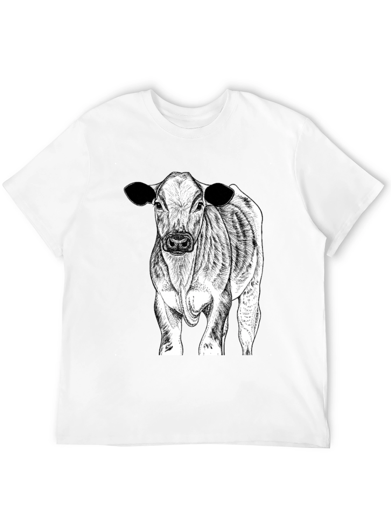 Cow Graphic Tee - Black Cotton Blend