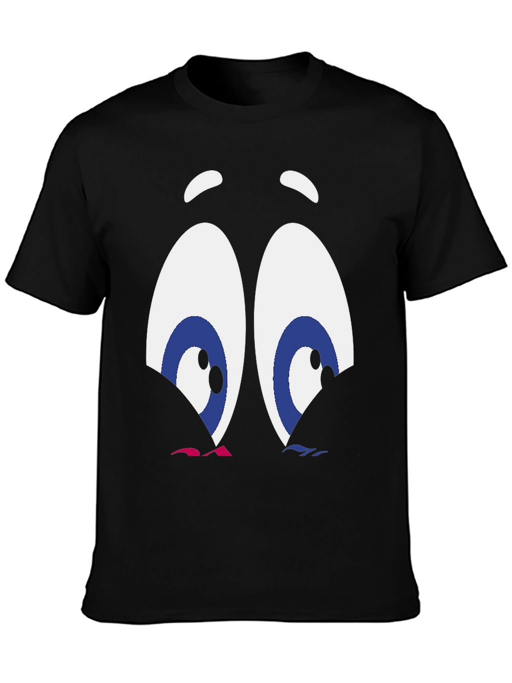 Cartoon Eyes Graphic T-Shirt - Funny Expression Tee