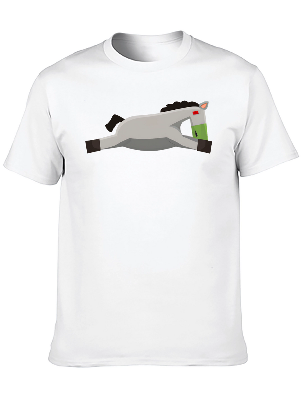 Geometric Horse Graphic Tee - Casual Black T-Shirt