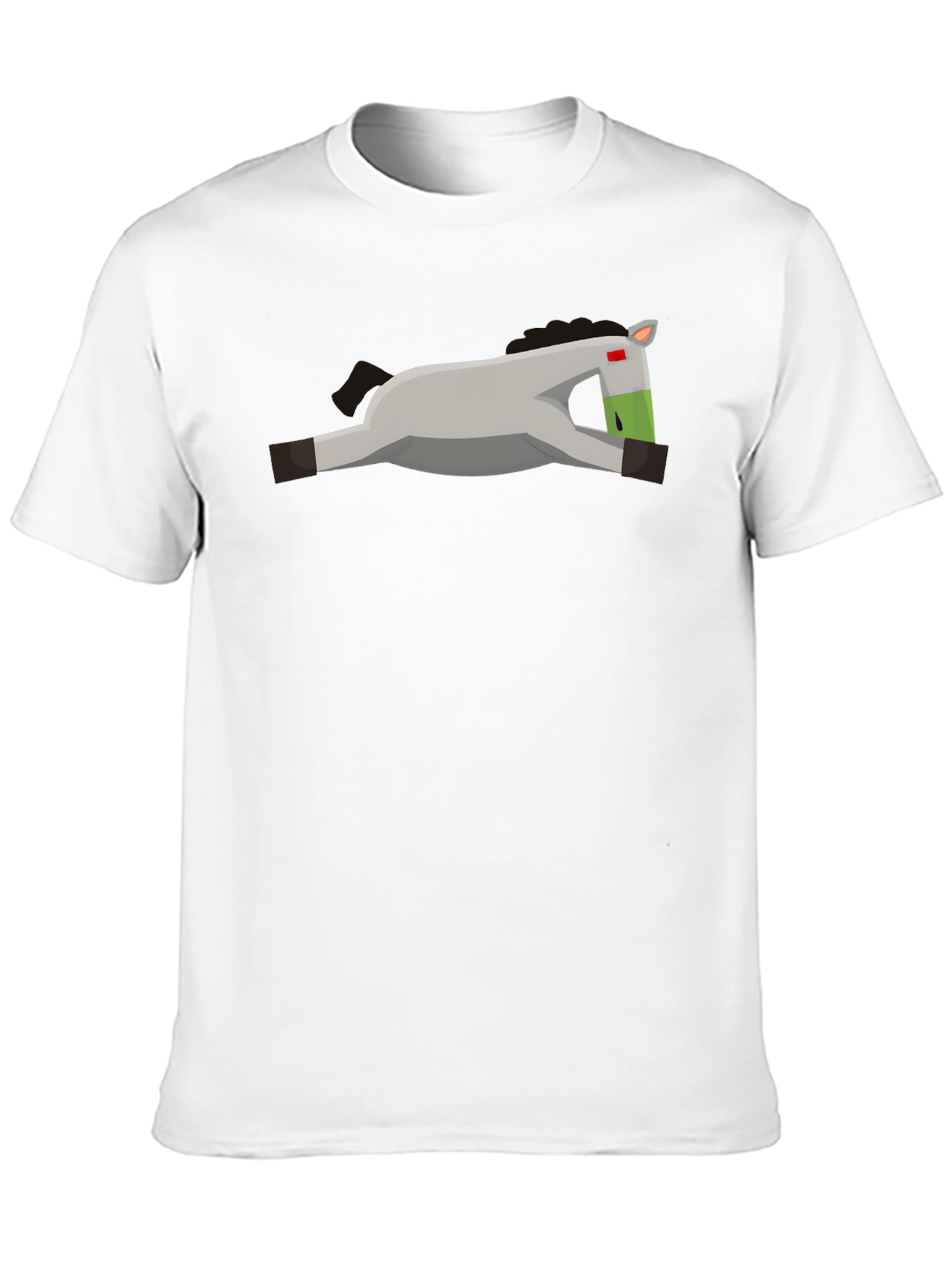 Geometric Horse Graphic Tee - Casual Black T-Shirt