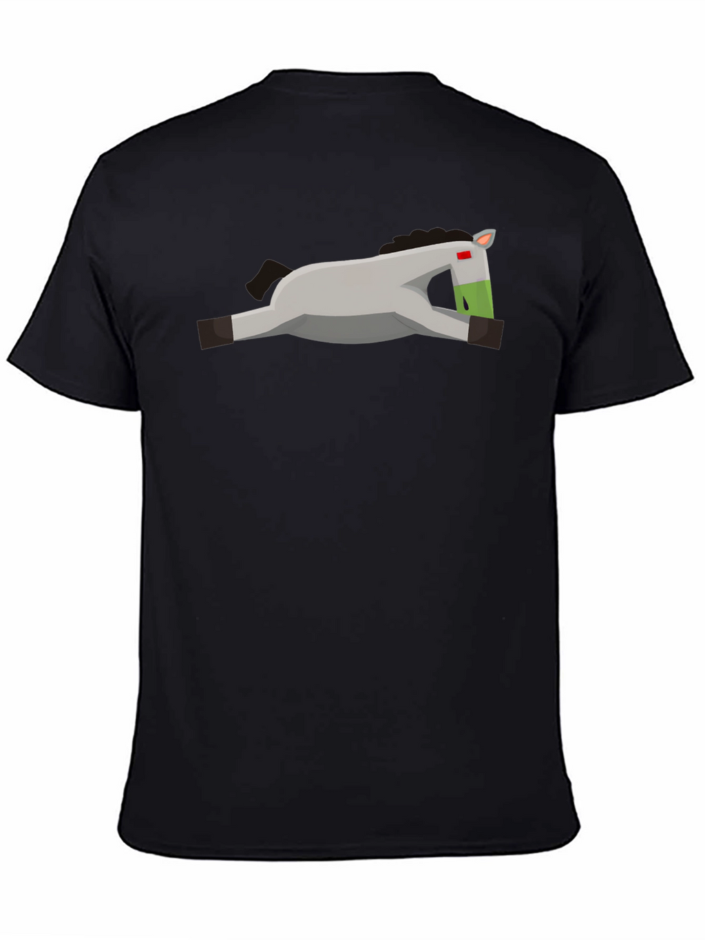 Geometric Horse Graphic Tee - Casual Black T-Shirt