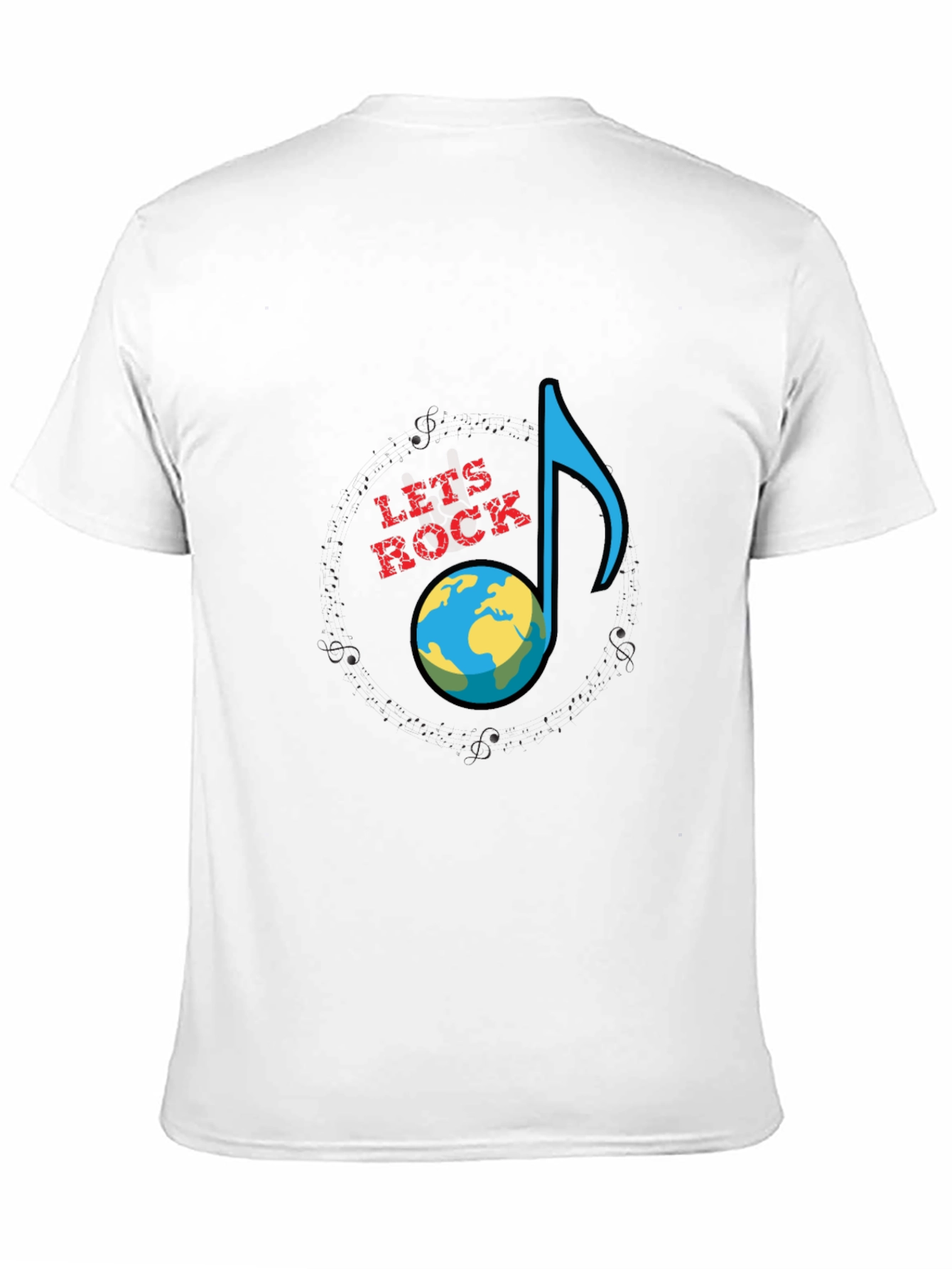 Lets Rock Planet Earth Graphic T-Shirt - Black