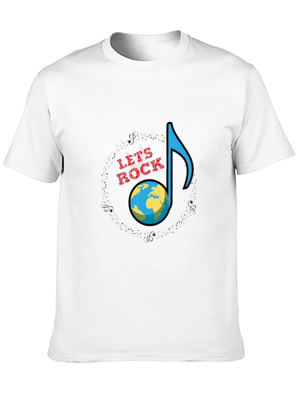 Lets Rock Planet Earth Graphic T-Shirt - Black