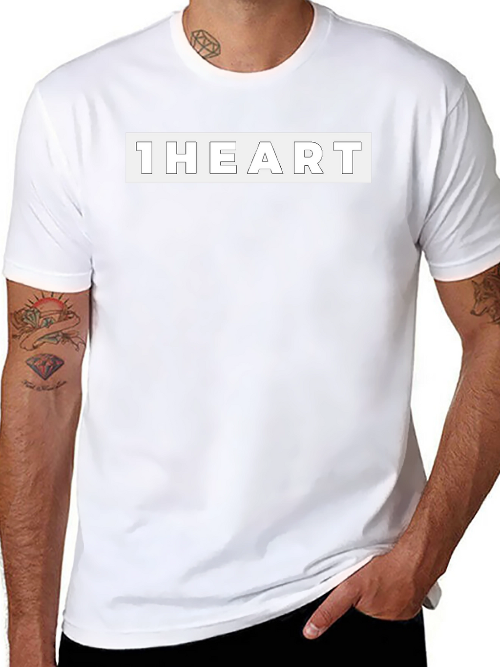 Black 1HEART Graphic Tee - Modern Casual