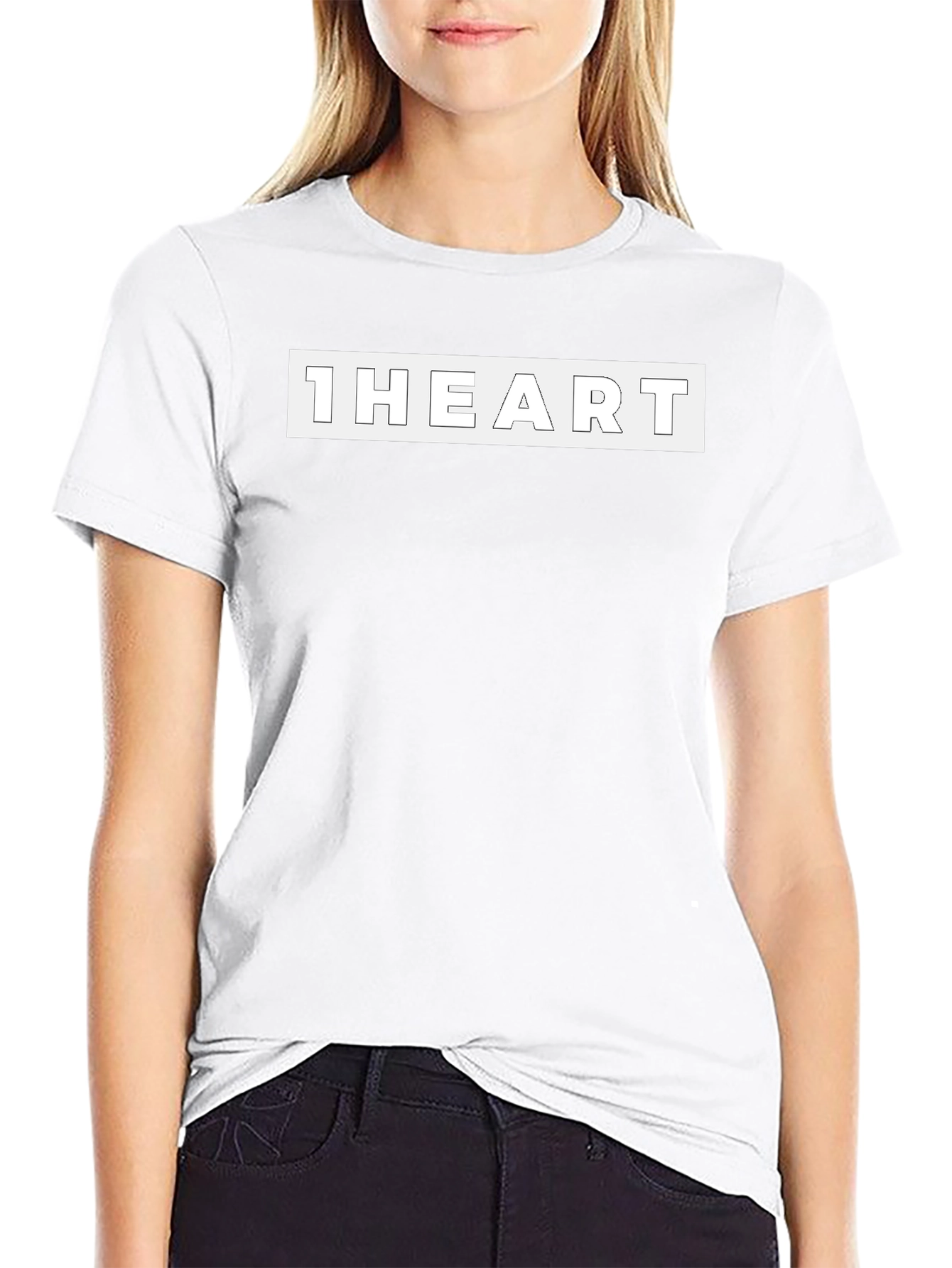 Black 1HEART Graphic Tee - Modern Casual