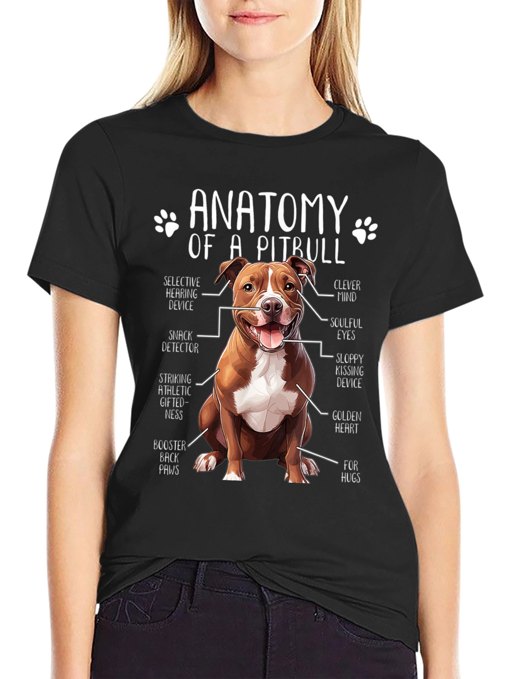 Anatomy of a Pitbull T-Shirt - Dog Lover Tee