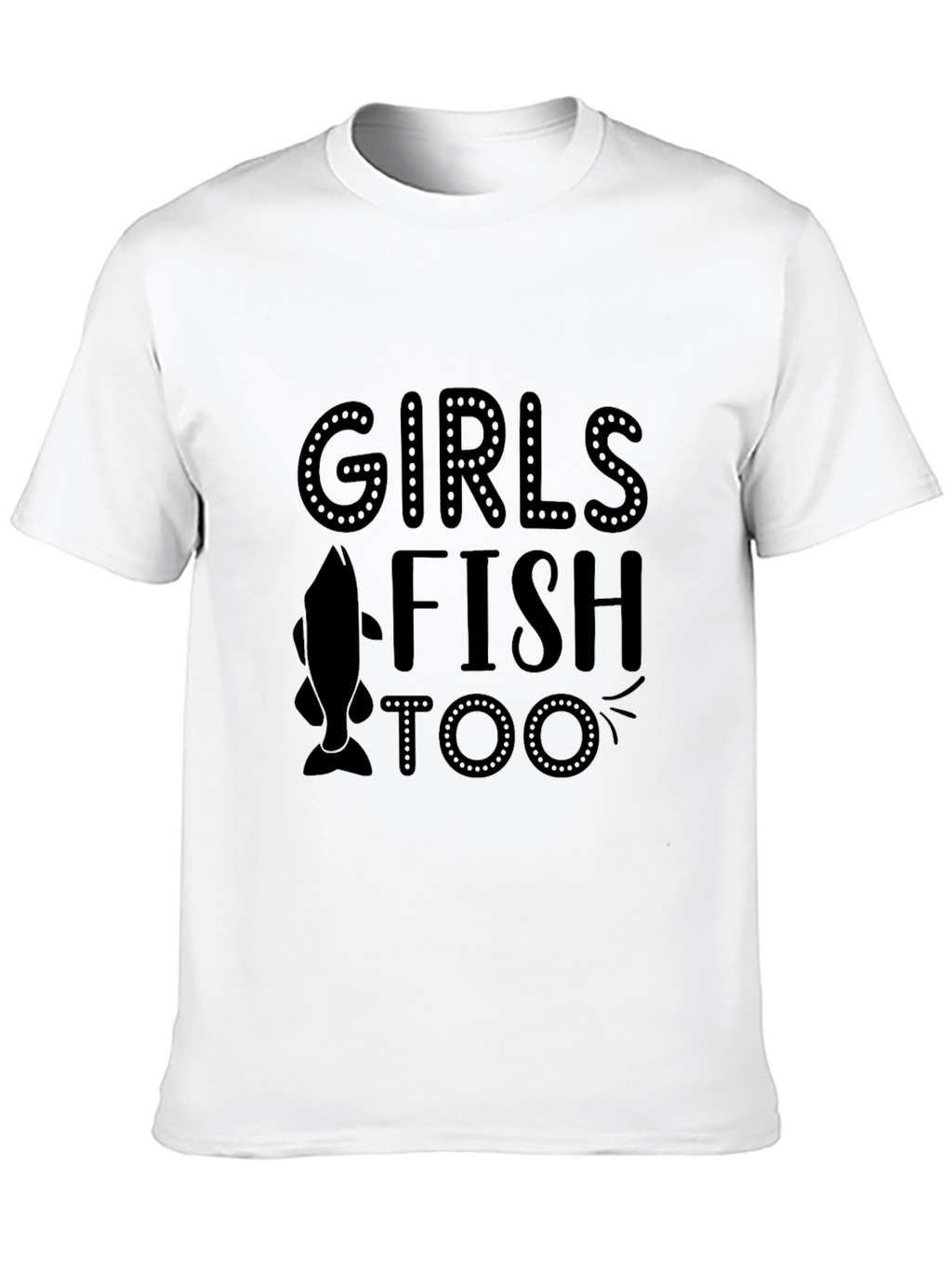 Girls Fish Too Black Graphic Tee