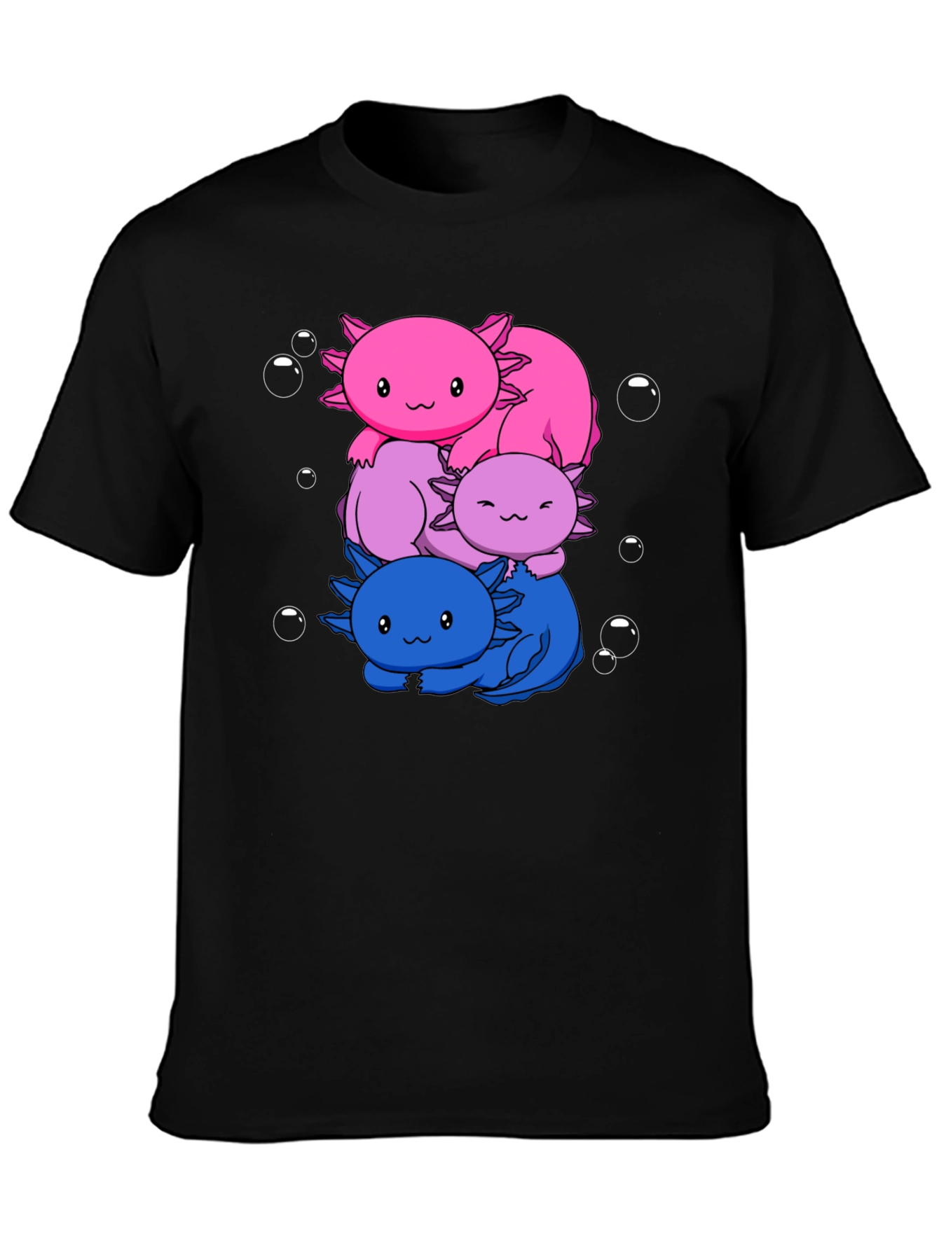 Axolotl Stack Graphic Tee - Kawaii Style