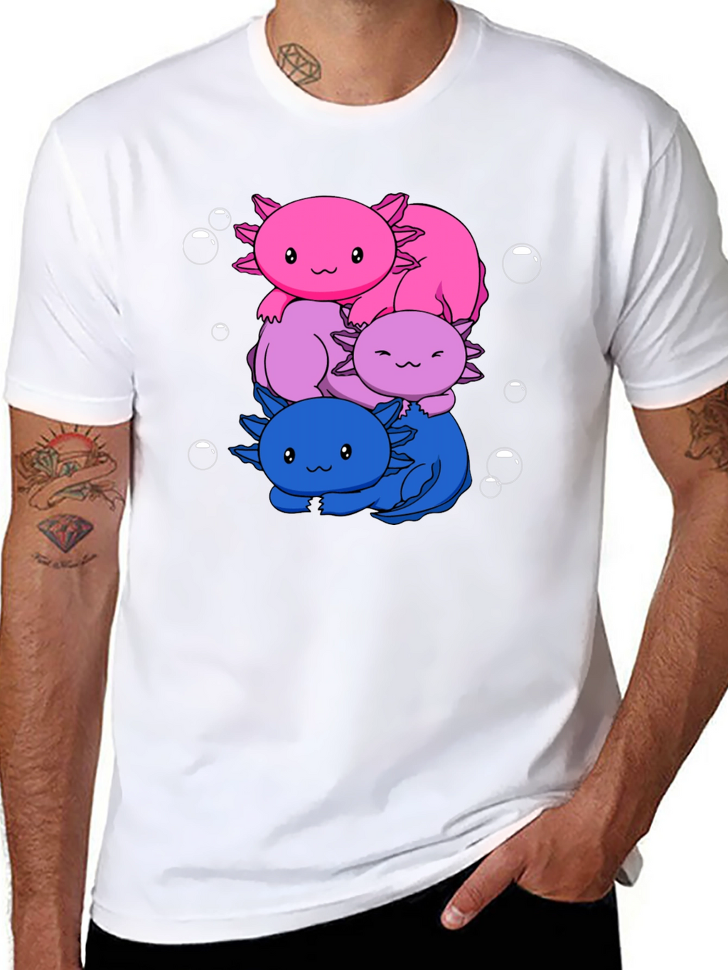 Axolotl Stack Graphic Tee - Kawaii Style