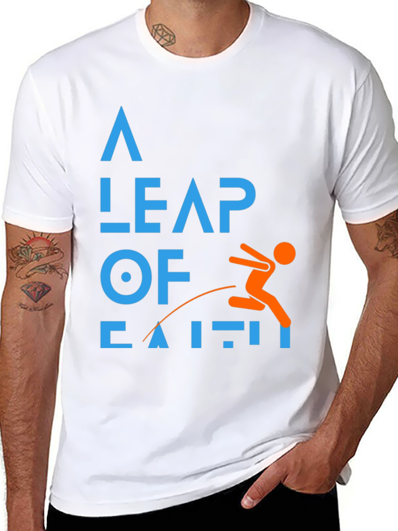 A Leap of Faith Graphic Tee - Black Cotton T-Shirt