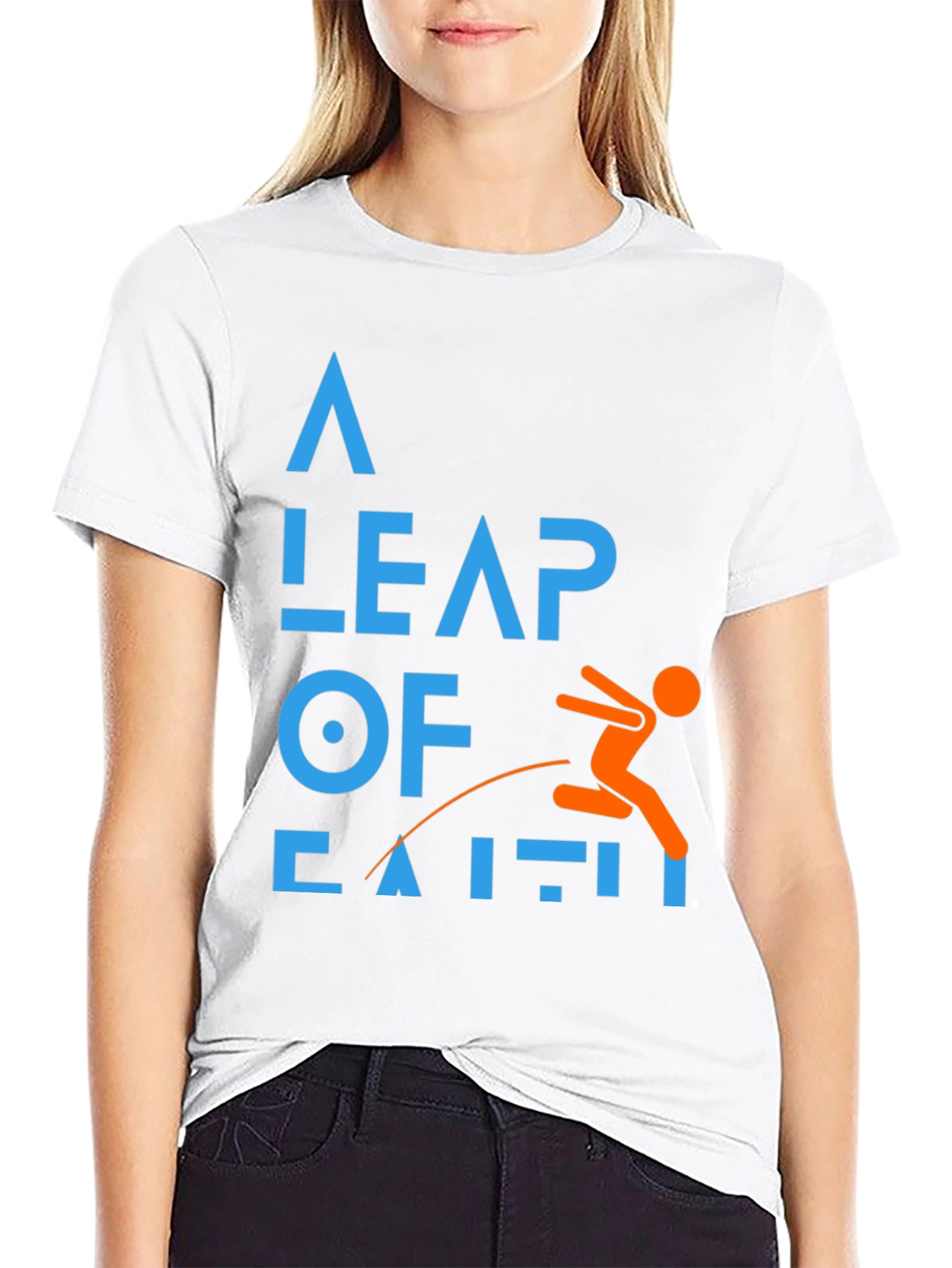 A Leap of Faith Graphic Tee - Black Cotton T-Shirt