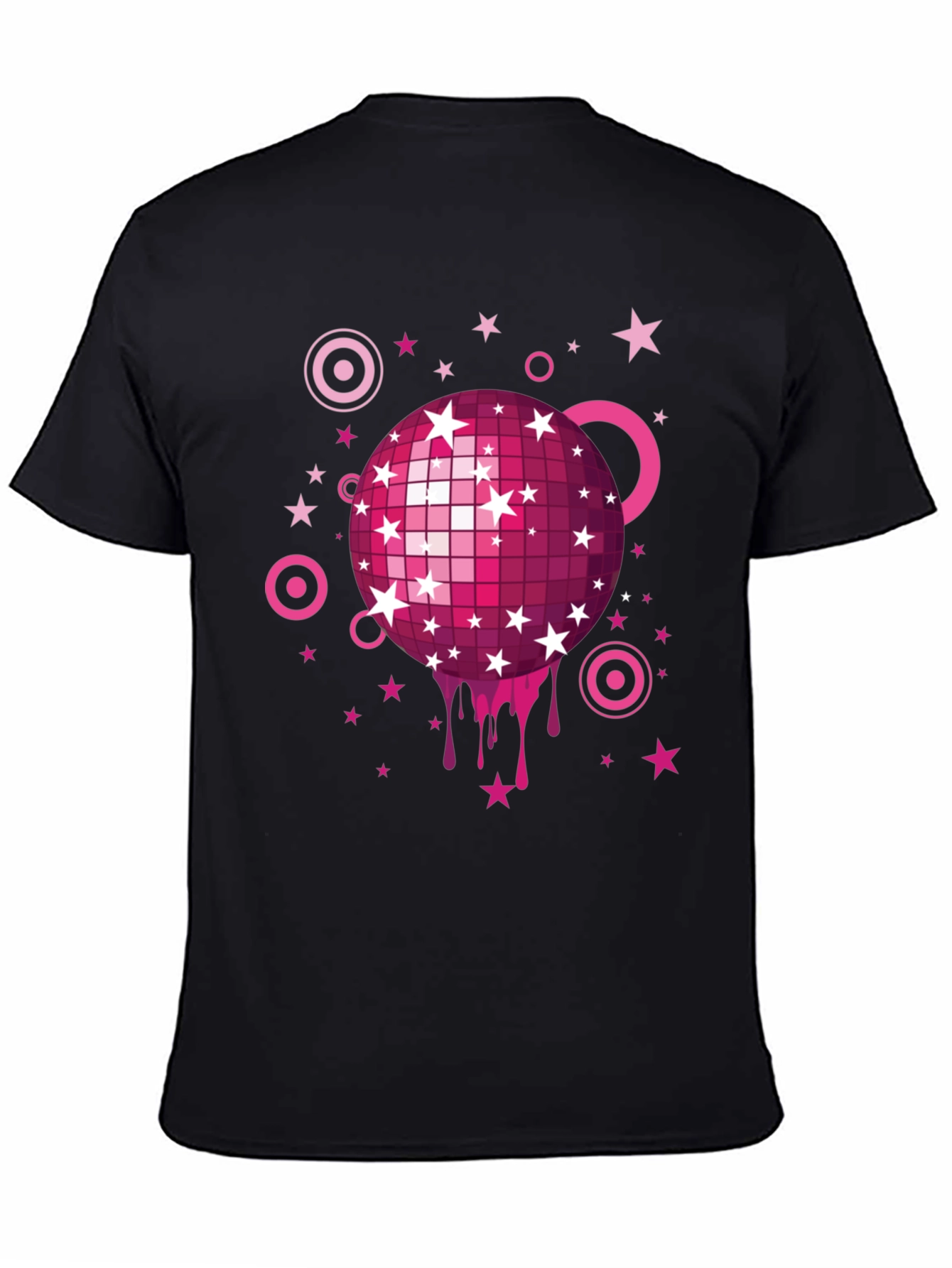 Retro Disco Ball Graphic Tee - Mens Black T-Shirt