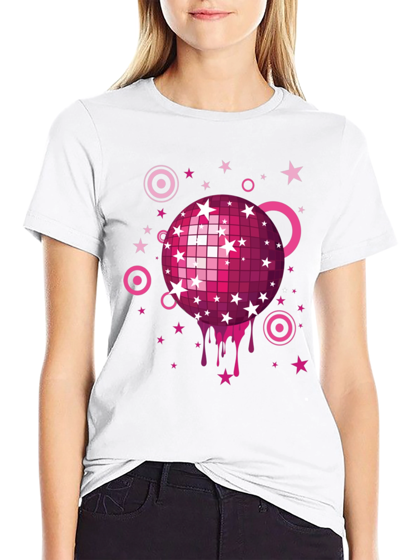 Retro Disco Ball Graphic Tee - Mens Black T-Shirt