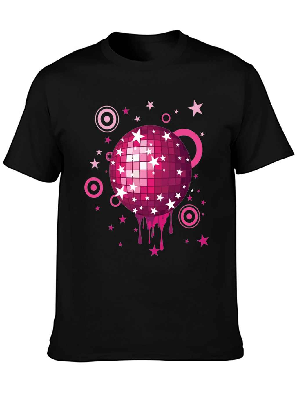 Retro Disco Ball Graphic Tee - Mens Black T-Shirt