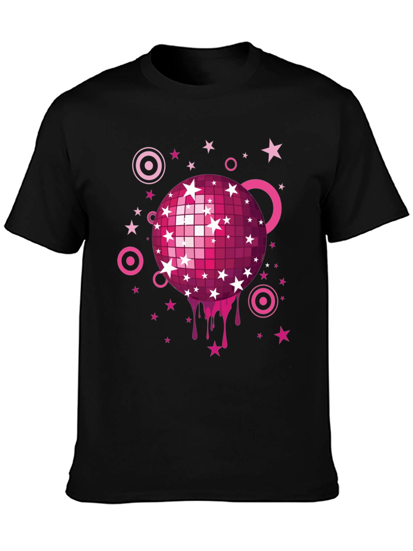 Retro Disco Ball Graphic Tee - Mens Black T-Shirt