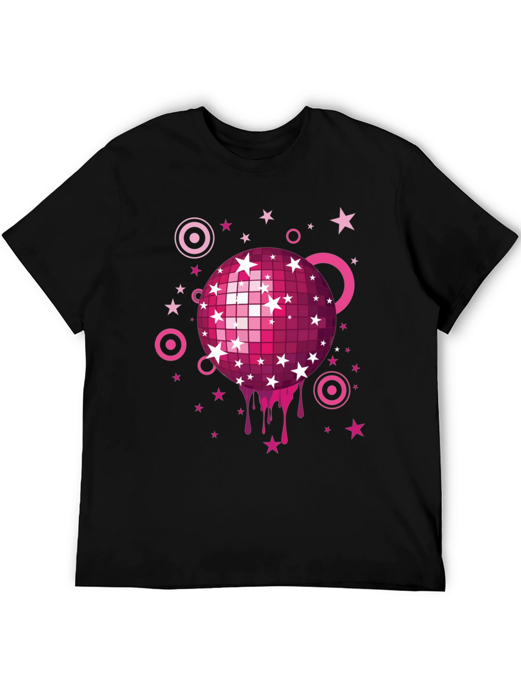 Retro Disco Ball Graphic Tee - Mens Black T-Shirt