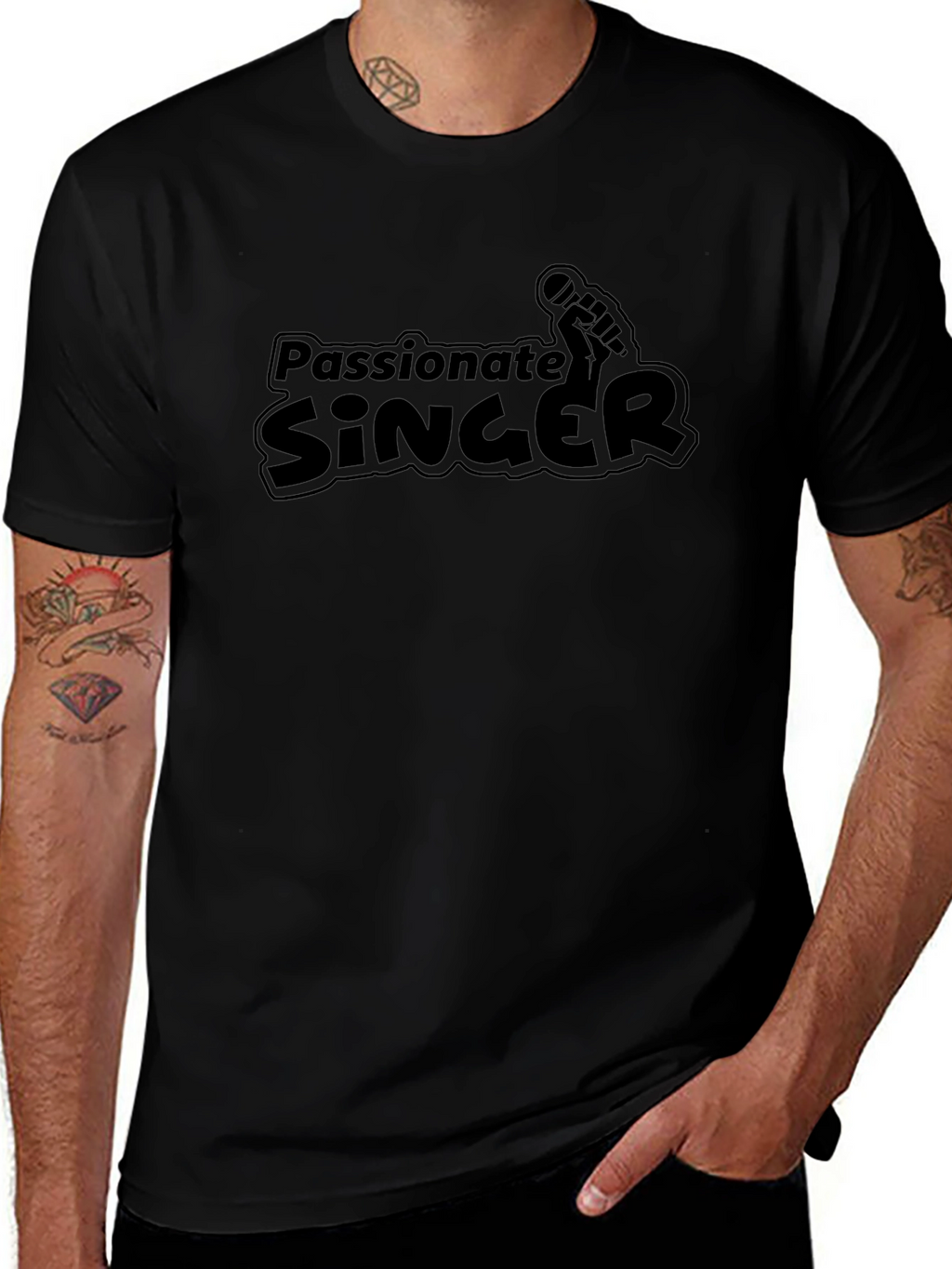 Passionate Singer Black Graphic Tee