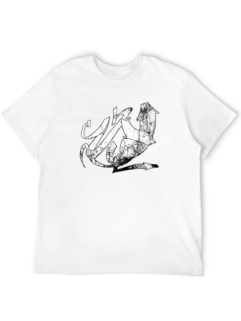 Distressed Urban Graphic Tee - Black