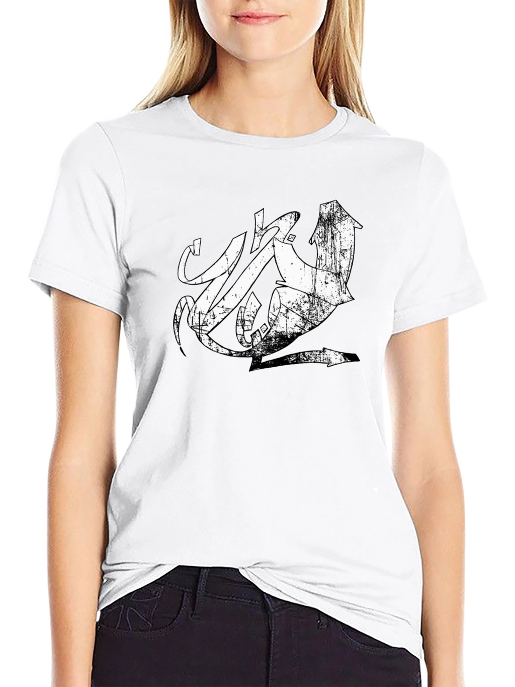 Distressed Urban Graphic Tee - Black