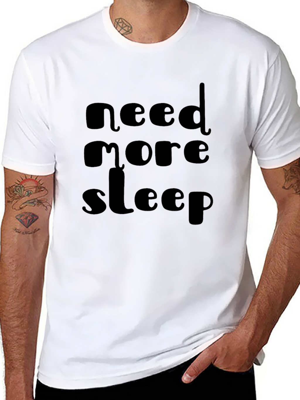 Need More Sleep Black Graphic Tee