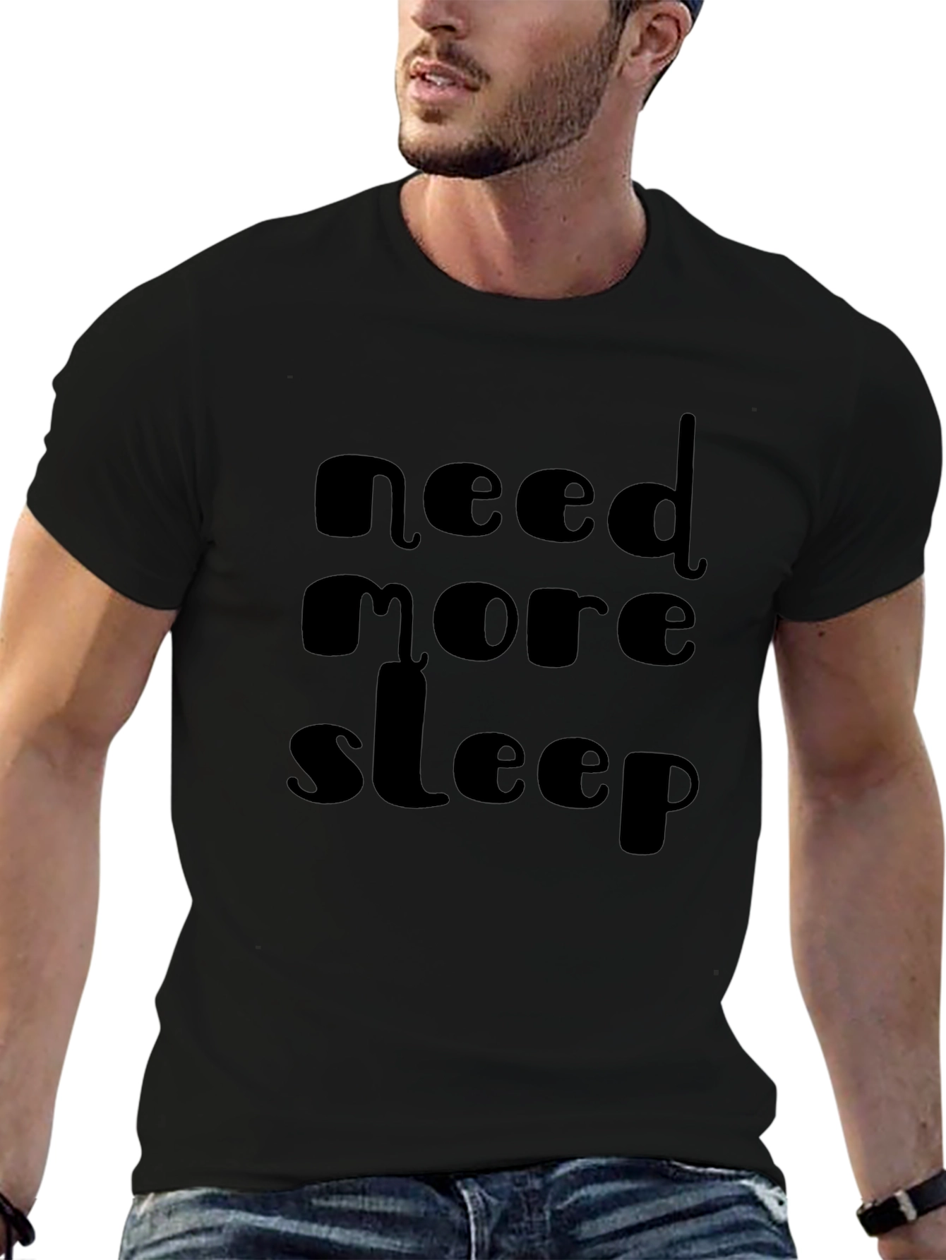 Need More Sleep Black Graphic Tee