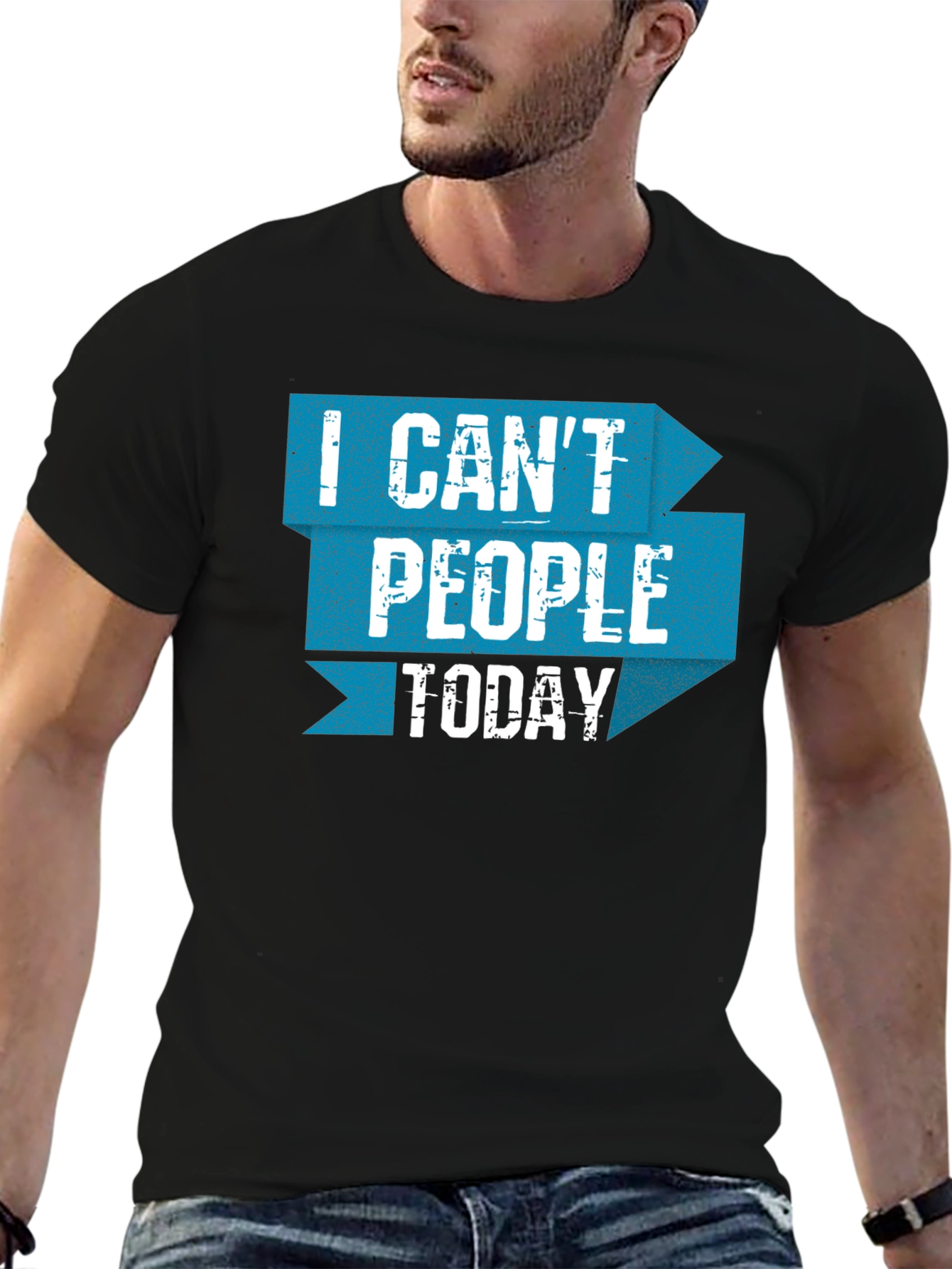 I Cant People Today Graphic Tee - Black