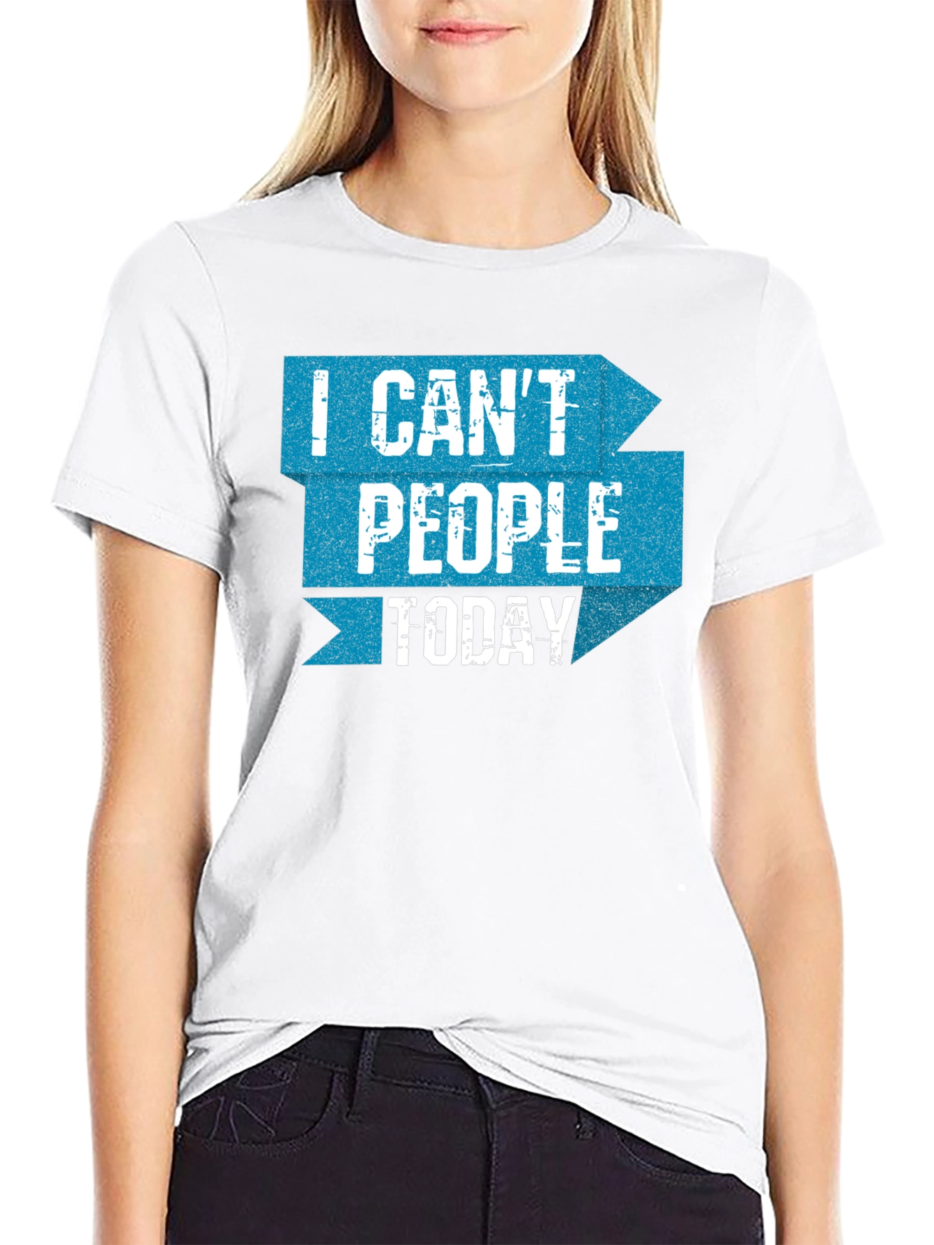 I Cant People Today Graphic Tee - Black