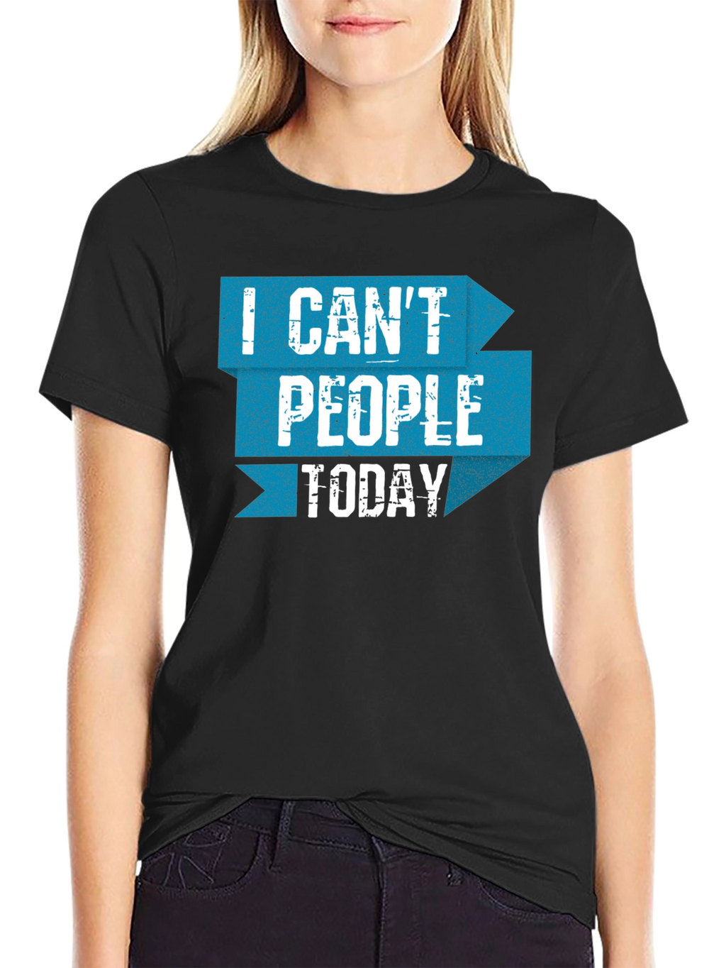 I Cant People Today Graphic Tee - Black