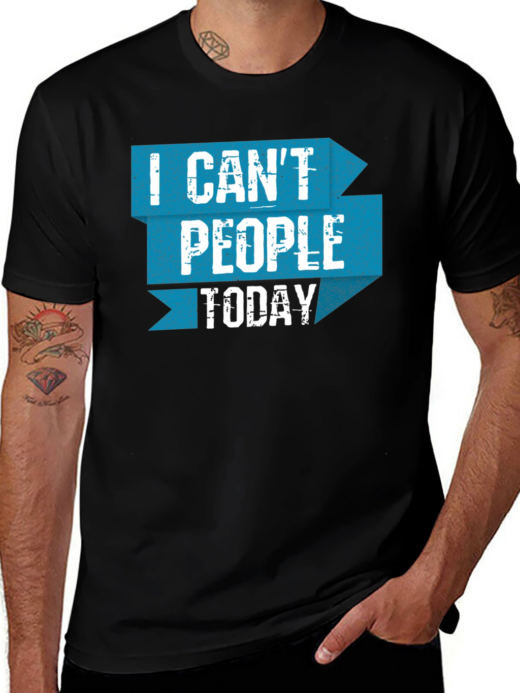 I Cant People Today Graphic Tee - Black