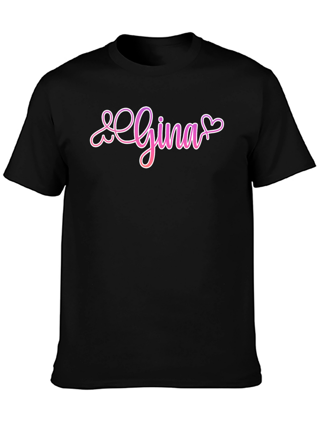 Gina Heart Script Black T-Shirt