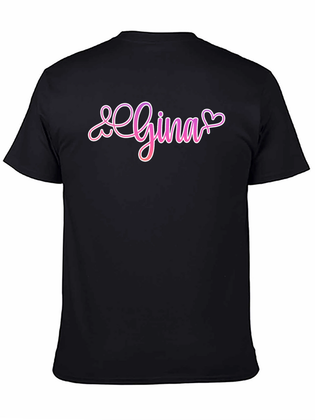 Gina Heart Script Black T-Shirt