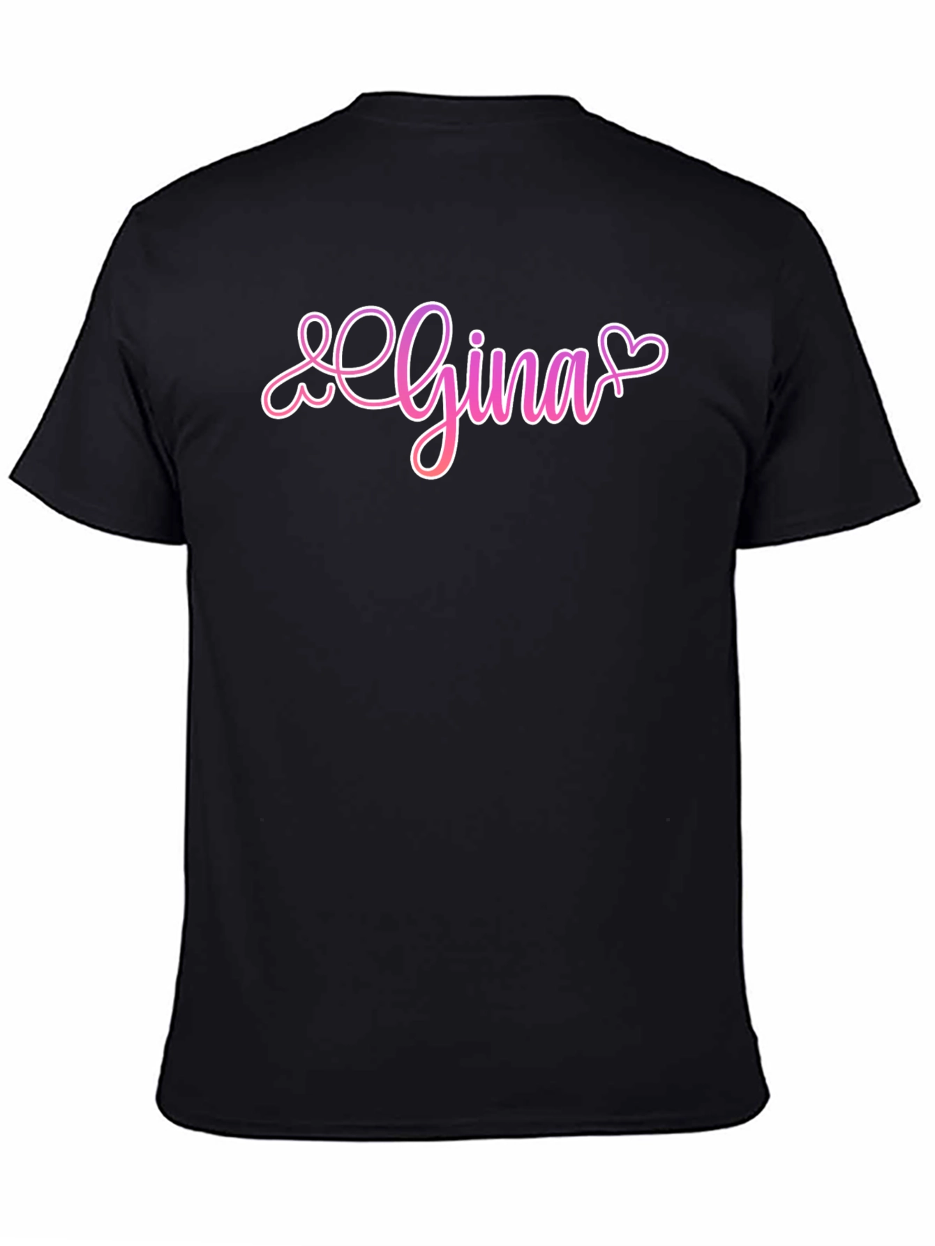 Gina Heart Script Black T-Shirt