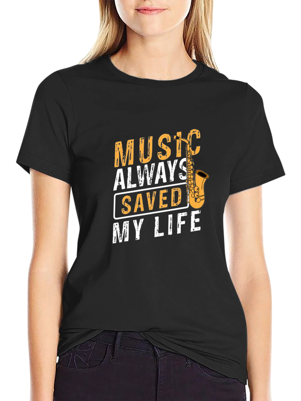 Music Saved My Life T-Shirt - Saxophone Graphic Tee