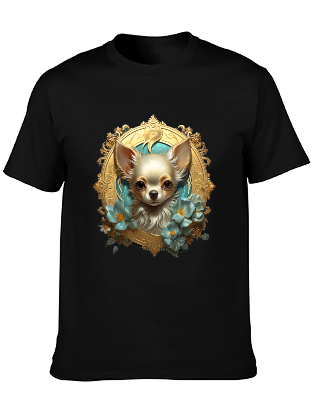 Chihuahua Portrait Black T-Shirt