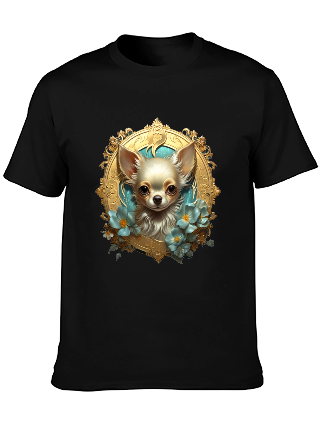 Chihuahua Portrait Black T-Shirt