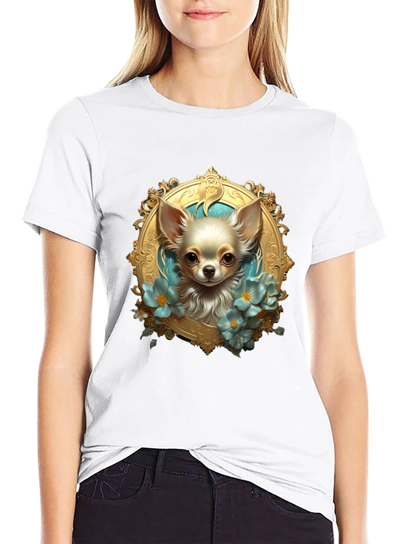 Chihuahua Portrait Black T-Shirt
