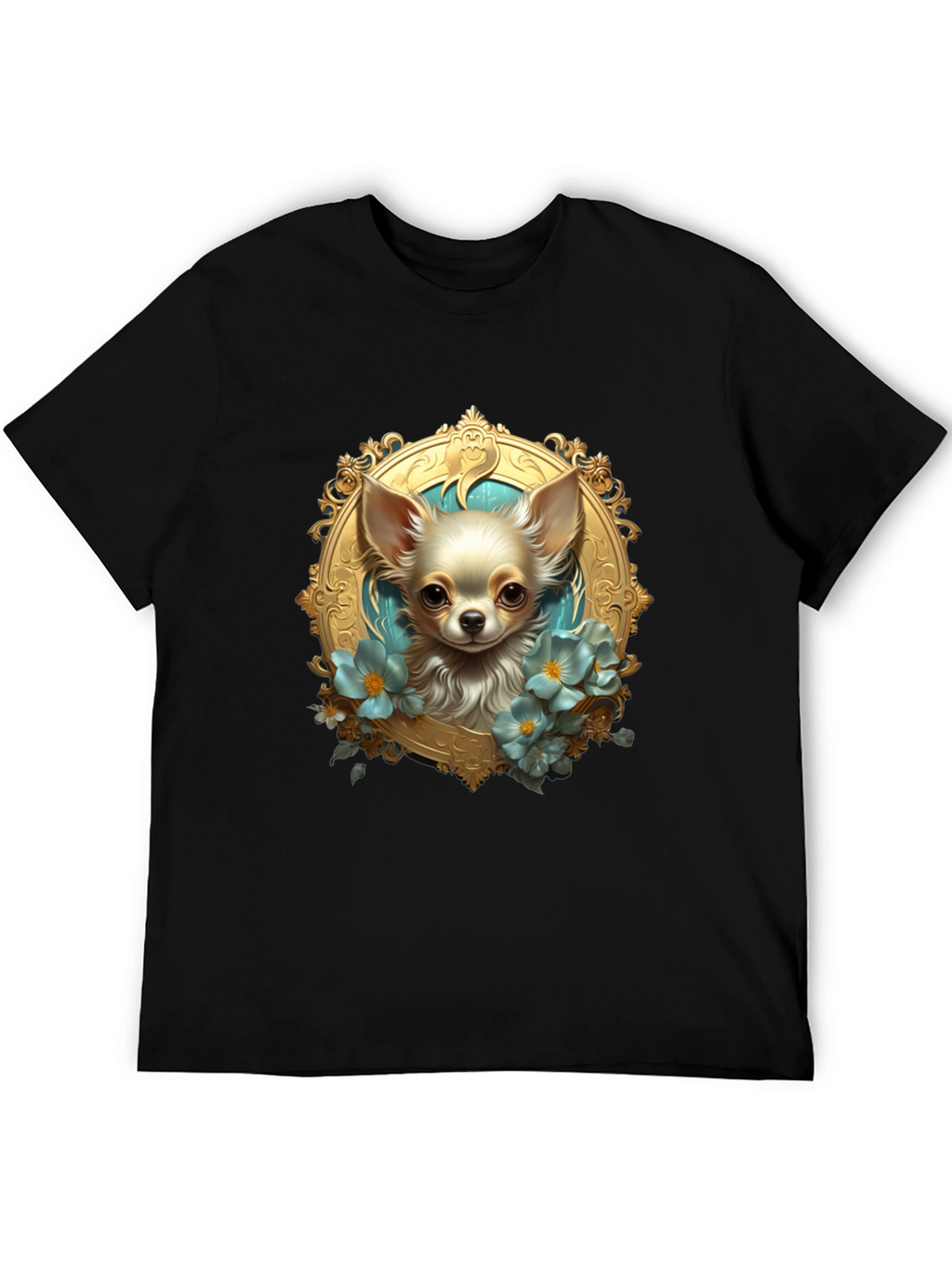 Chihuahua Portrait Black T-Shirt