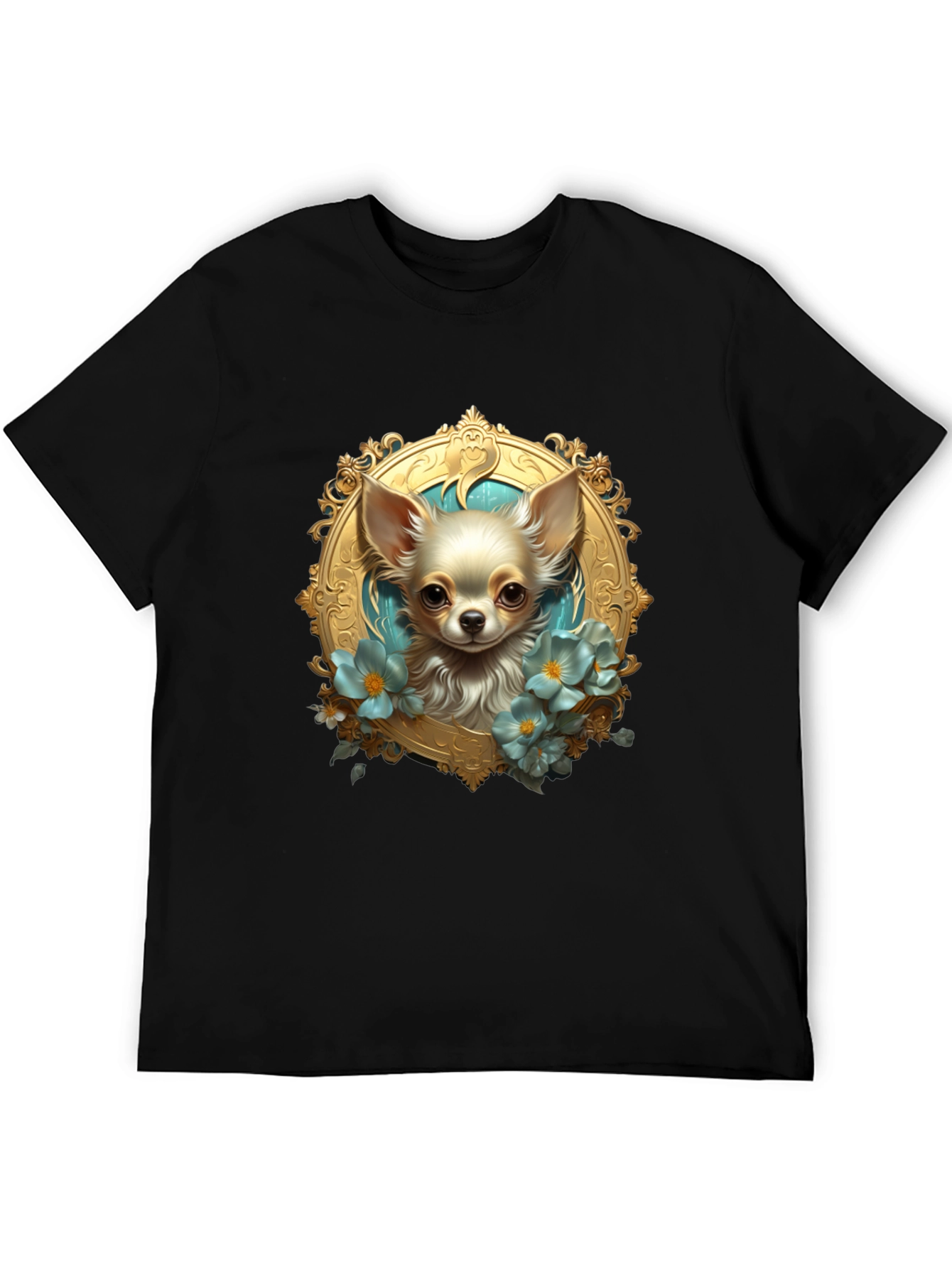 Chihuahua Portrait Black T-Shirt