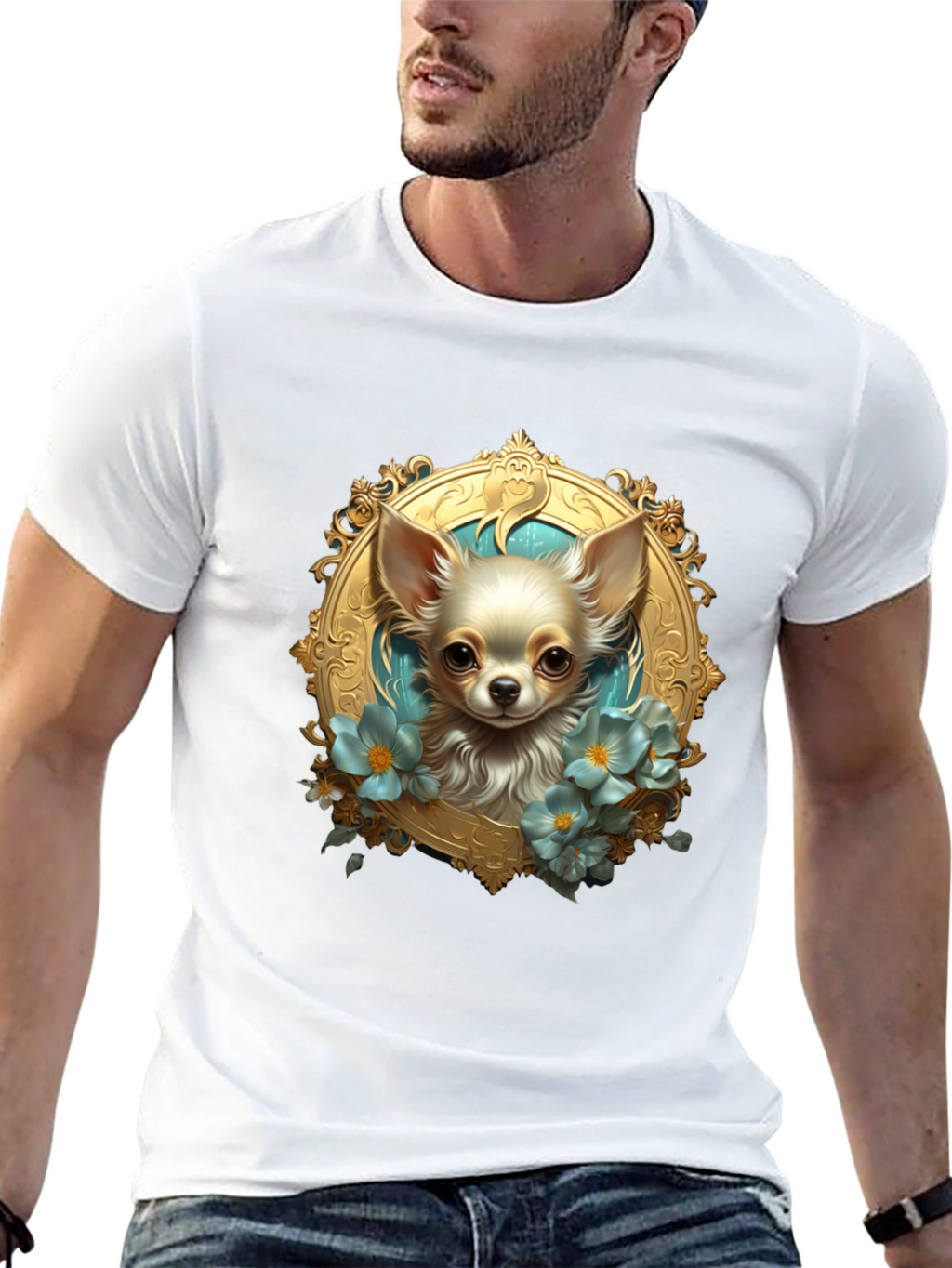 Chihuahua Portrait Black T-Shirt
