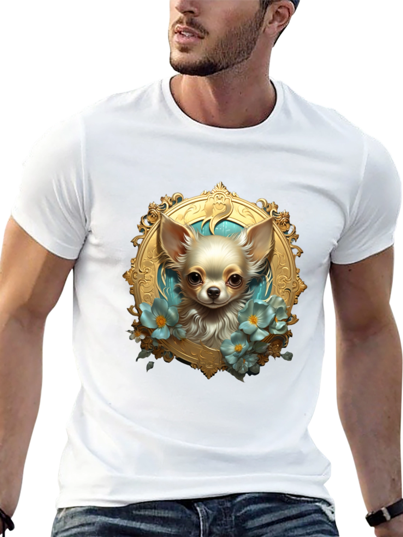 Chihuahua Portrait Black T-Shirt