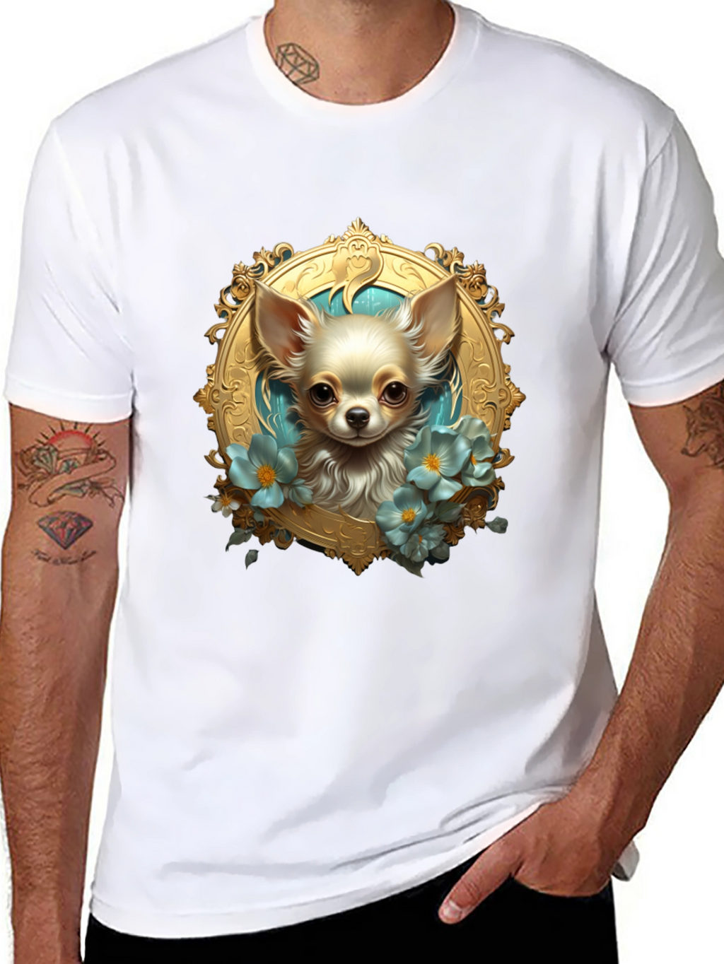 Chihuahua Portrait Black T-Shirt